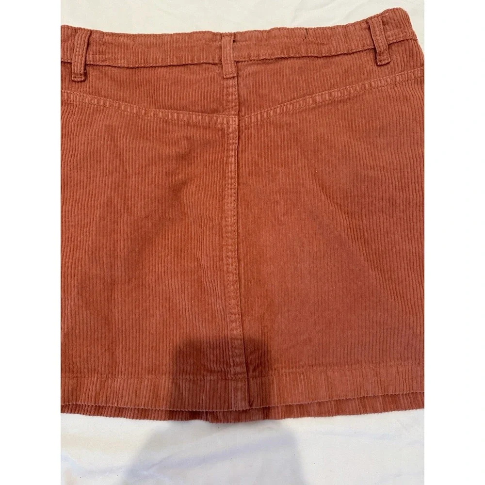 Free People Womens Sz 0/4 Corduroy Mini‎ Skirt Orange70s Retro Cottagecore Indie